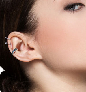 Silver earcuff banner