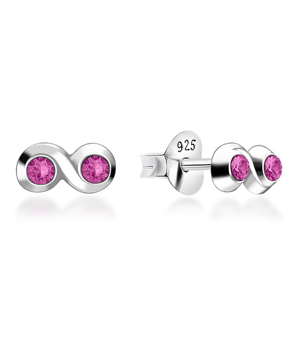 925 Sterling silver stud with crystals.