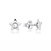 925 Sterling silver stud with crystals.