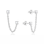 925 Sterling silver stud with crystals.