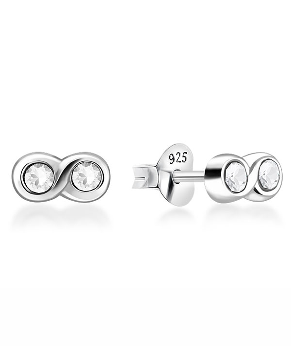 925 Sterling silver stud with crystals.