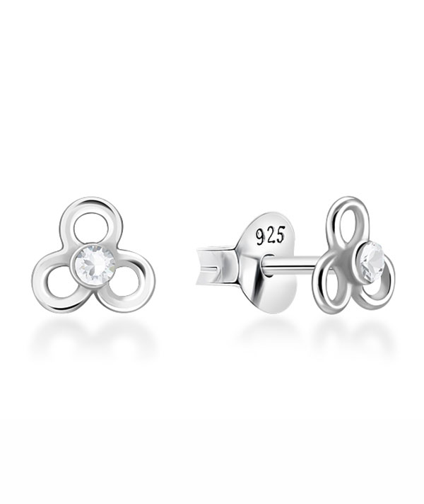 925 Sterling silver stud with crystals.