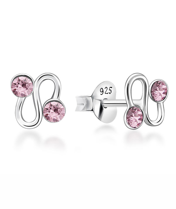 925 Sterling silver stud with crystals.