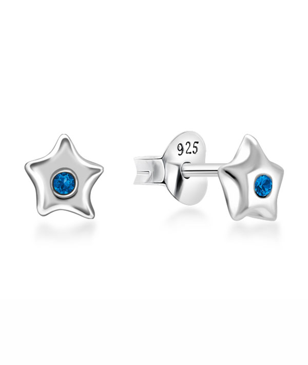 925 Sterling silver stud with crystals.