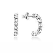 925 Sterling silver stud with crystals.