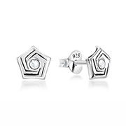 925 Sterling silver stud with crystals.