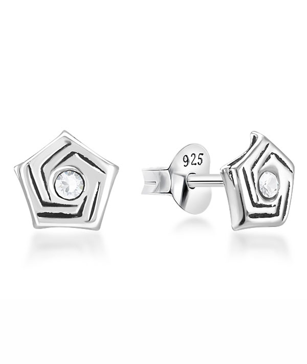 925 Sterling silver stud with crystals.