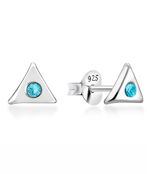 925 Sterling silver stud with crystals.