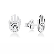 925 Sterling silver stud with crystals.