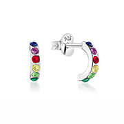 925 Sterling silver stud with crystals.