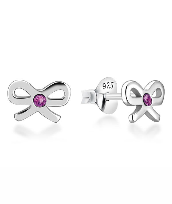 925 Sterling silver stud with crystals.