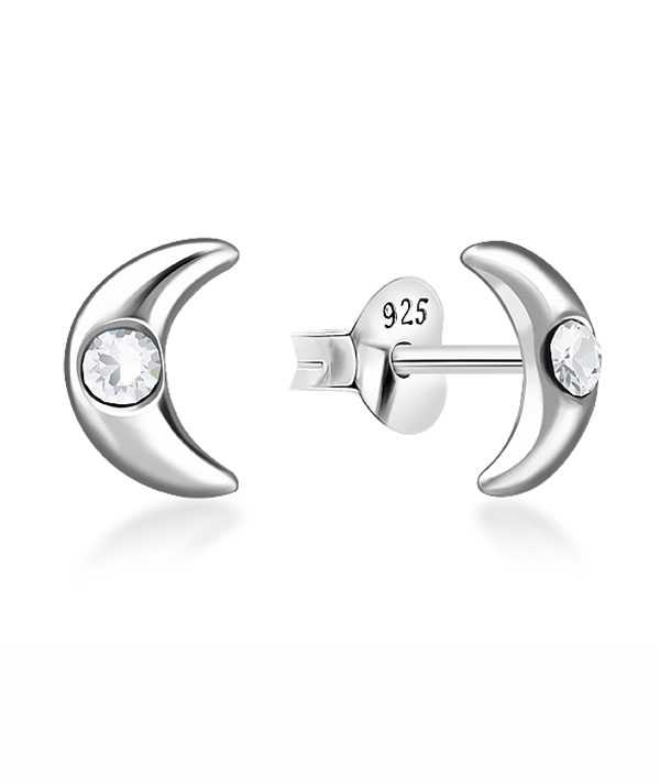 925 Sterling silver stud with crystals.
