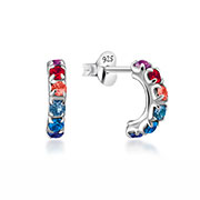 925 Sterling silver stud with crystals.