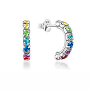 925 Sterling silver stud with crystals.