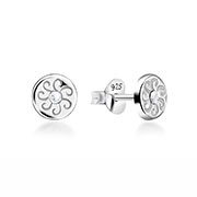 925 Sterling silver stud with crystals.
