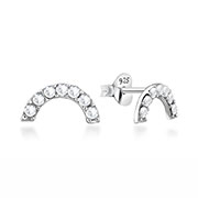 925 Sterling silver stud with crystals.