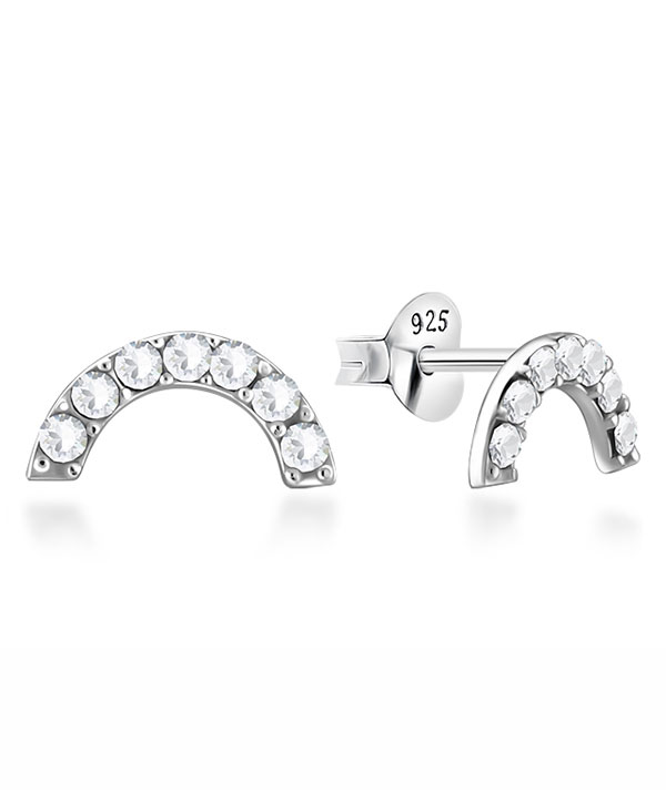 925 Sterling silver stud with crystals.