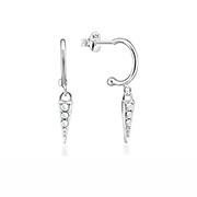 925 Sterling silver stud with crystals.