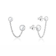 925 Sterling silver stud with crystals.