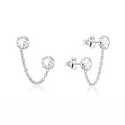 925 Sterling silver stud with crystals.