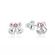 Sterling Silver Stud Earrings - Jingle Bells Design