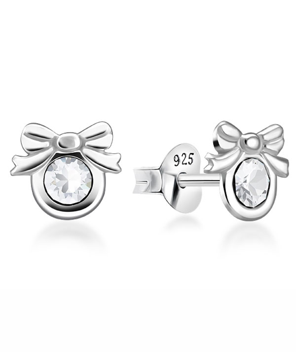 Holiday Style Sterling Silver Stud Earrings.