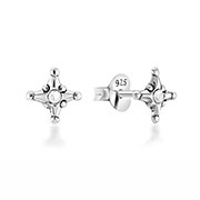 Radiant Starburst Sterling Silver Stud Earrings.