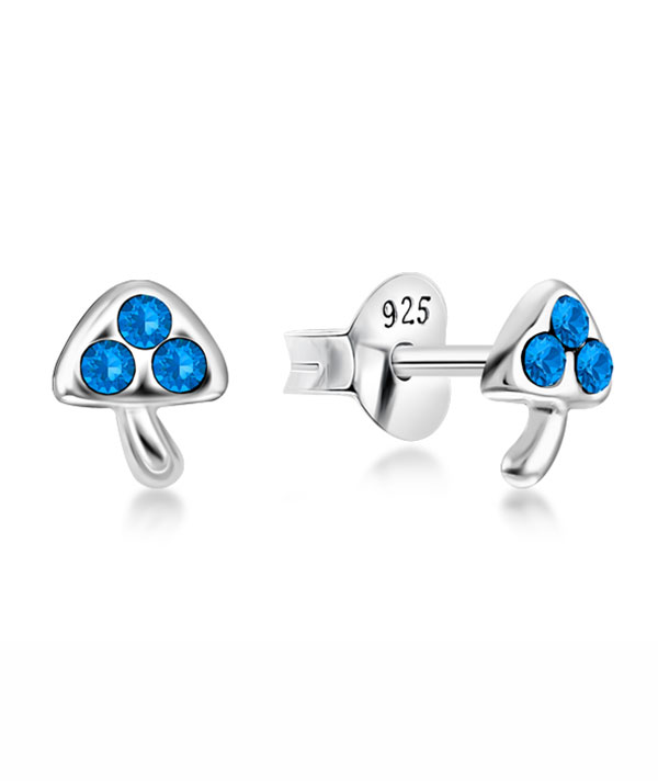 Sterling Silver Stud Earrings - Unique Mushroom Design