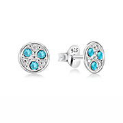 Sterling Silver Stud Earrings - Geometric Abstract Design
