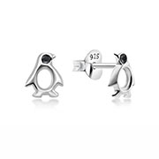 Sterling Silver Stud Earrings - Penguin Design