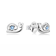 Sterling Silver Stud Earrings - Swirl Snail Design