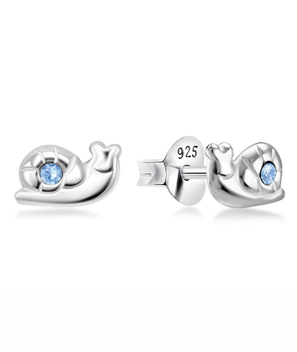 Sterling Silver Stud Earrings - Swirl Snail Design