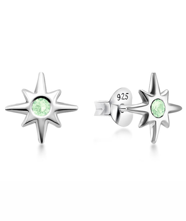 Sterling Silver Stud Earrings - North Star Shimmering Design