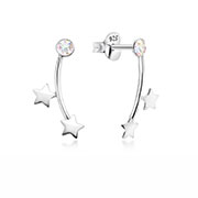 Sterling Silver Star Stud Earrings - Sparkly & Lovely Design