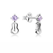 Sterling Silver Guitar Stud Earrings for Music Lovers and Rock Fans
