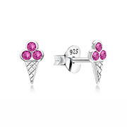 Cute Ice Cream Design Sterling Silver Stud Earring.