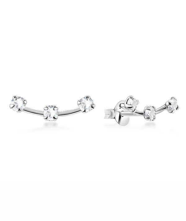 Stylish Sterling Silver Climber Stud Earrings for Trendy Looks