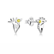 Sterling Silver Deer Stud Earrings