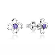 925 Sterling silver stud with crystals.