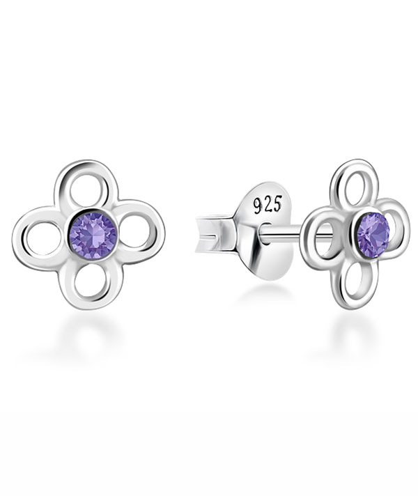 925 Sterling silver stud with crystals.