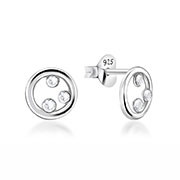 925 Sterling silver stud with crystals.