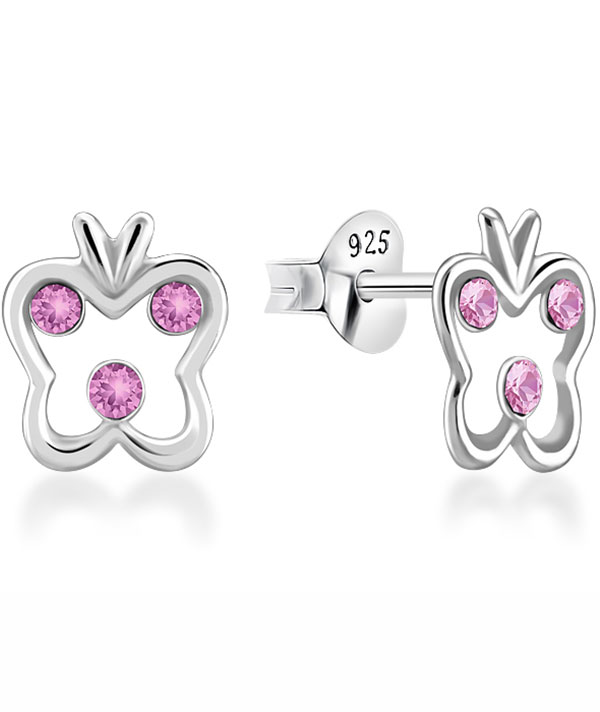 925 Sterling silver stud with crystals.