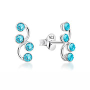 925 Sterling silver stud with crystals.