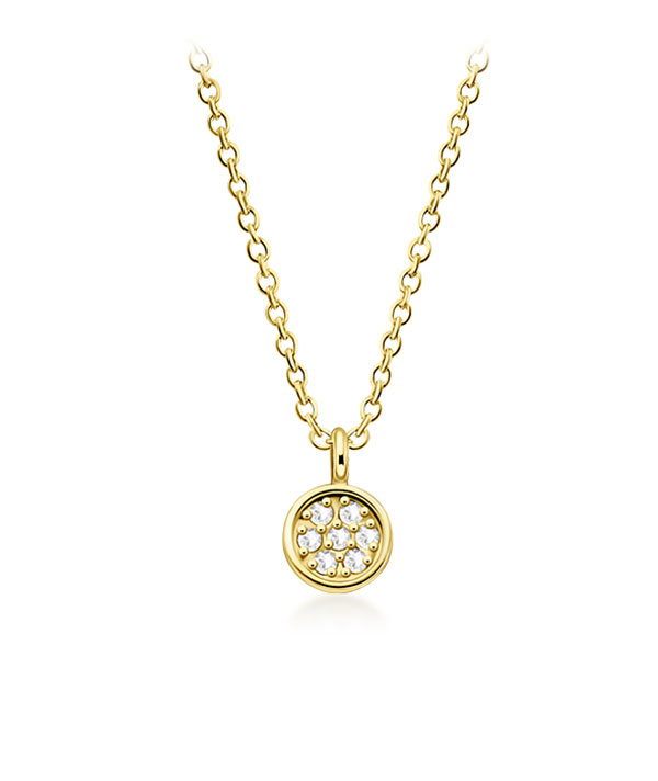Gold plated sterling silver necklace with cubic zircon.