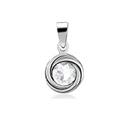 925 Sterling silver pendant with crystal.