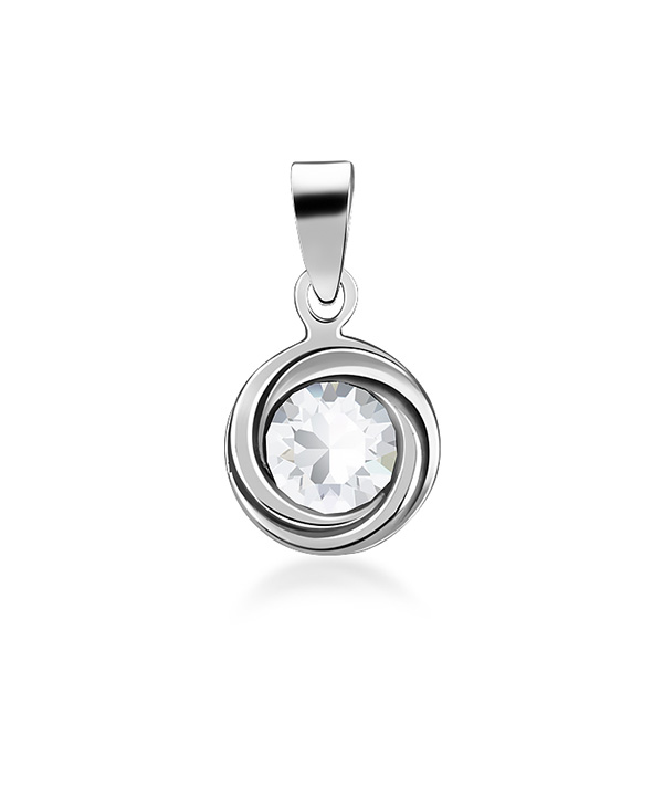 925 Sterling silver pendant with crystal.