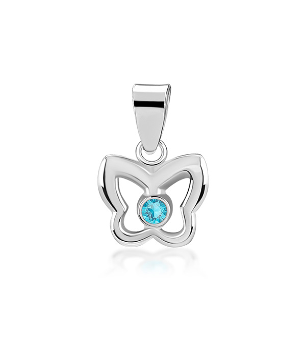 925 Sterling silver pendant with crystal.