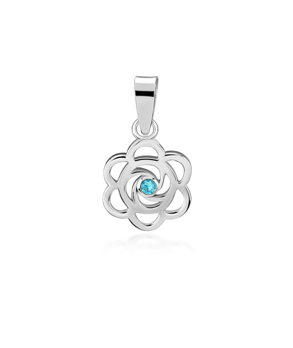 925 Sterling silver pendant with crystal.