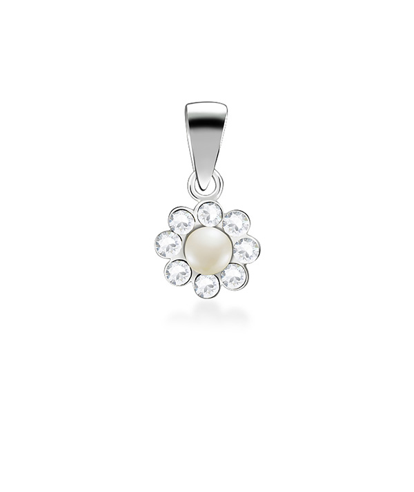 925 Sterling silver pendant with crystal.