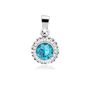 925 Sterling silver pendant with crystal.